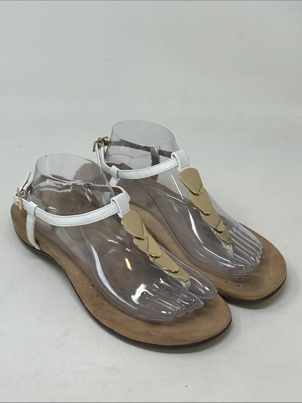 Vionic Miami Strap Sandals Gold Hardware Orthotic Thong Women 9